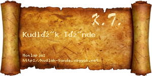 Kudlák Tünde névjegykártya