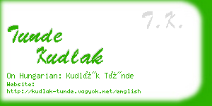 tunde kudlak business card